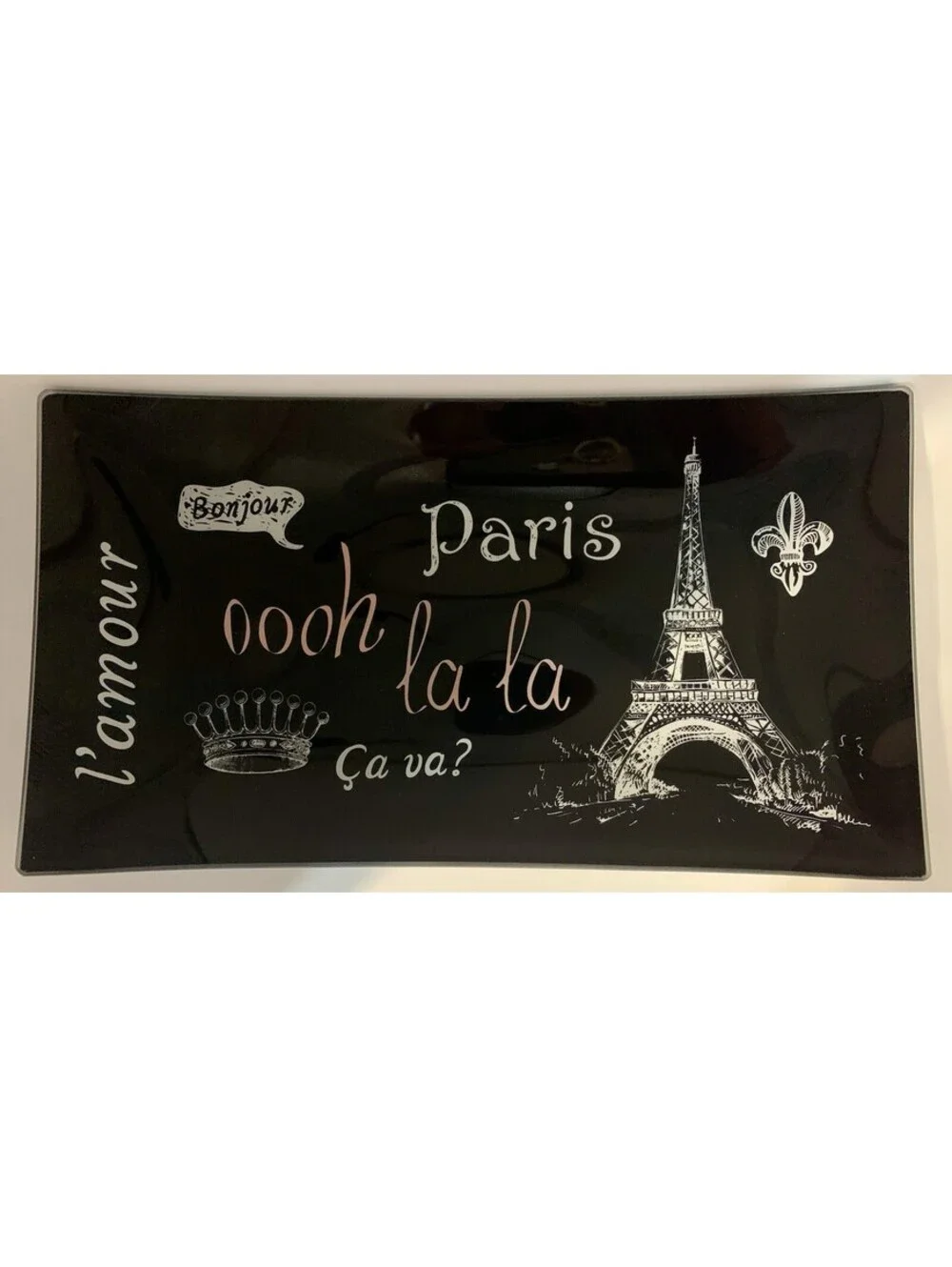 F.A.B StarPoint l’amour Paris Glass Trinket Tray NEW IN BOX JEWELRY KEYS 🎁